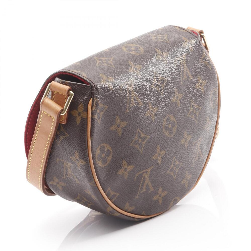 Louis Vuitton Tambourin Shoulder Brown Bag Monogram Leather Canvas